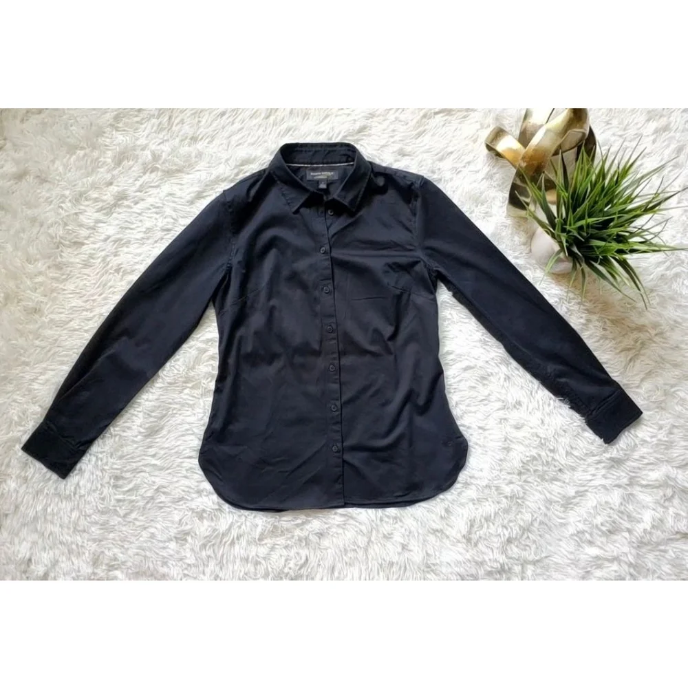 Banana Republic Black Tailored Button-Down Long Sleeve Shirt Size 2 RT$70 NEW - Picture 5 of 10